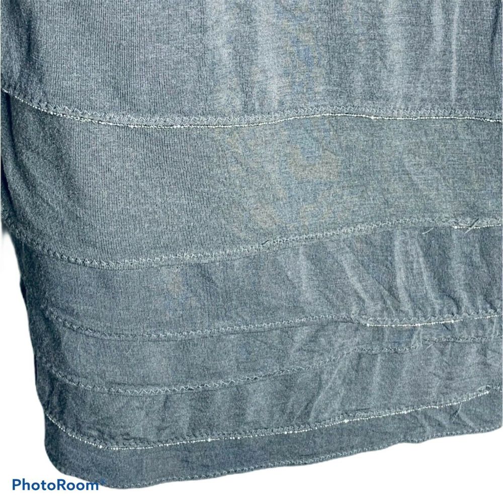 Ann Taylor Women's Sleeveless Top Gray Ruching Glitter Beaded Scoop Neck Size XS - Picture 5 of 6